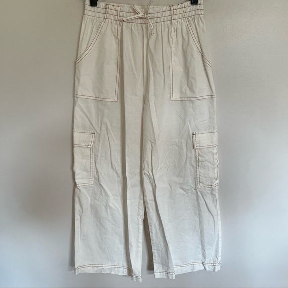 Girls' Art Class High-Rise Wide Leg Jeans White Contrast Stitching Size Large 10 - Picture 1 of 11